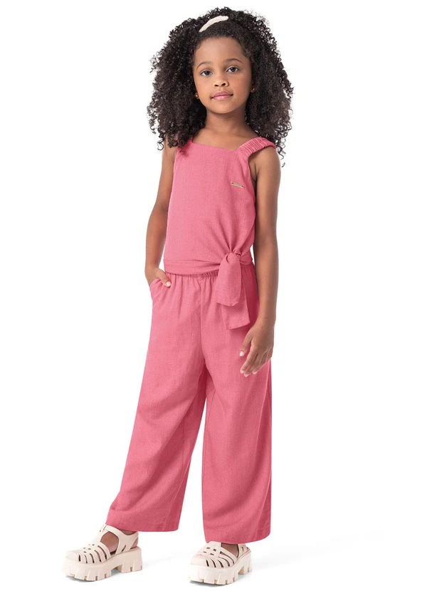 Carinhoso - Conjunto Goiaba Wide Leg em Viscolinho Menina