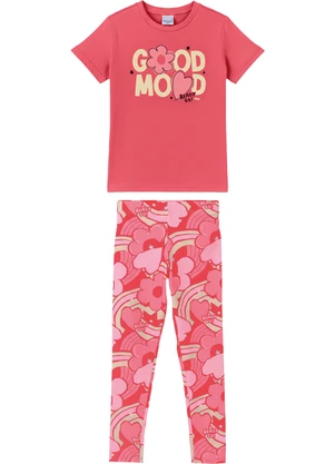Malwee Kids - Conjunto Good Mood com Glitter Rosa Claro - MALWEE KIDS