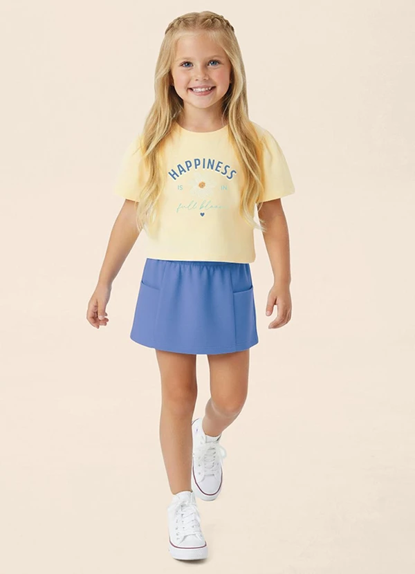 Malwee Kids - Conjunto Hapiness Moletom Amarelo Claro