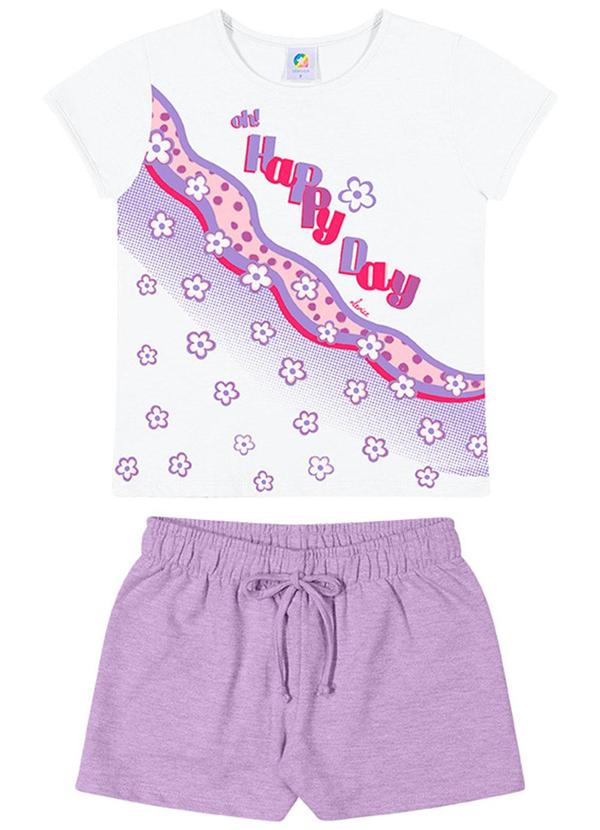 Alenice - Conjunto Happy Day Menina Branco
