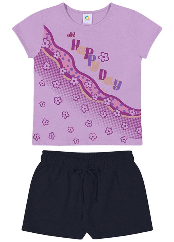 Alenice - Conjunto Happy Day Menina Roxo