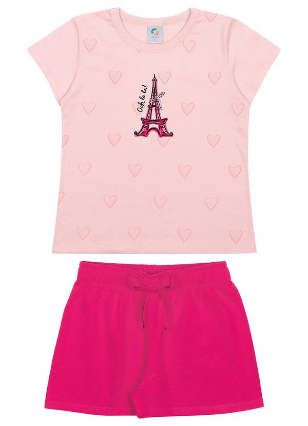 Alenice - Conjunto Heart In Paris Meninas Rosa