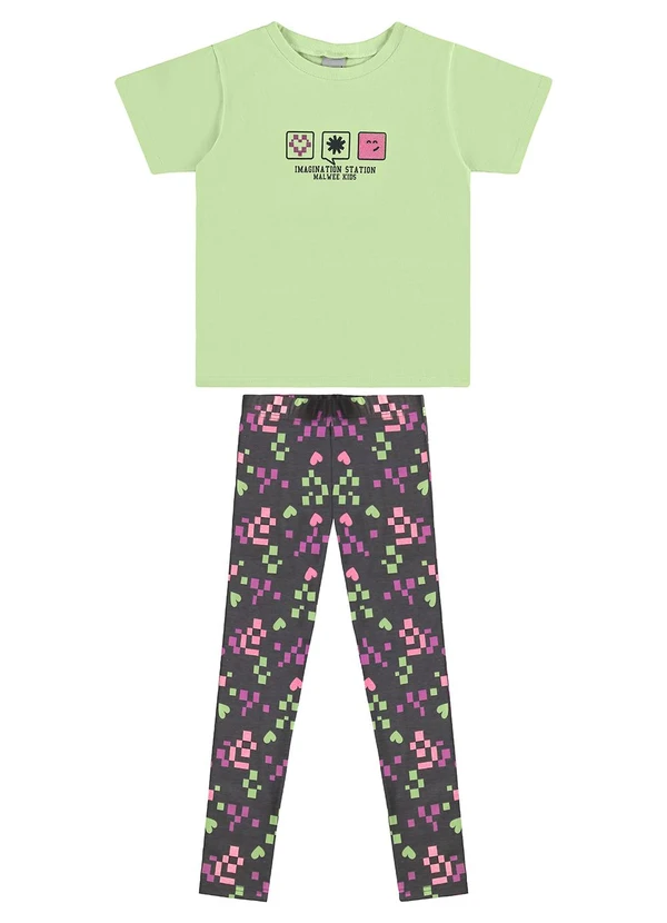 Malwee Kids - Conjunto Imagination com Glitter Verde Claro