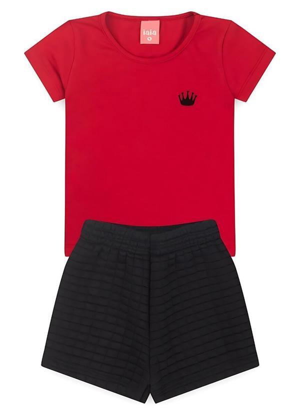 Rosa Azul - Conjunto Inf.  Menina Coroa Iaia Vermelho 1