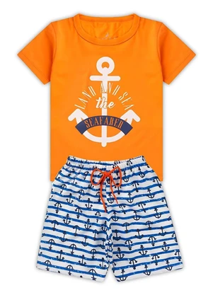 Rosa Azul - Conjunto Inf Menino Seafarer Kangulu Laranja - ROSA AZUL