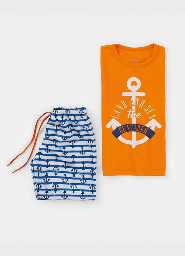 Rosa Azul - Conjunto Inf Menino Seafarer Kangulu Laranja 2