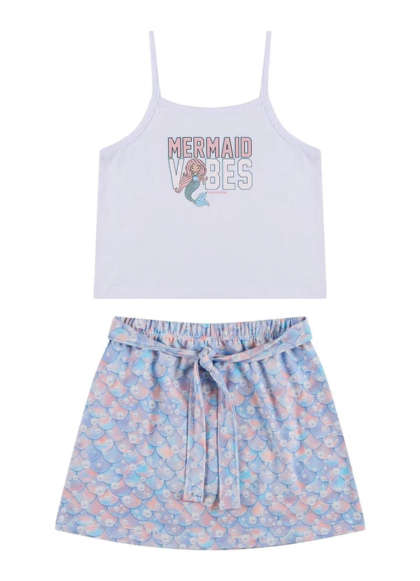 Vida Costeira - Conjunto Infantil Alcinha Saia Poliplex Branco 2