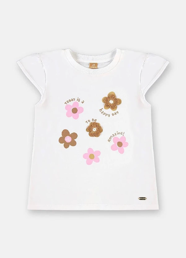 Up Baby - Conjunto Infantil Algodão Florido Branco 3
