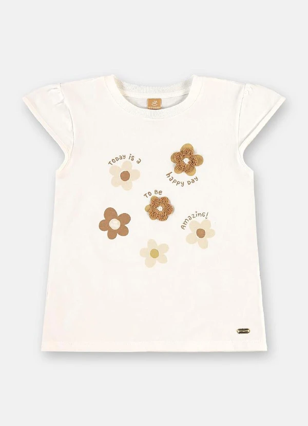 Up Baby - Conjunto Infantil Algodão Florido Branco 3