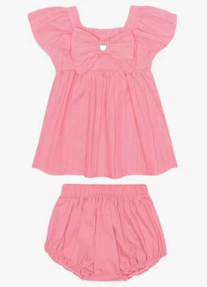 Trick Nick - Conjunto Infantil Bata com Calcinha Rosa - TRICK NICK