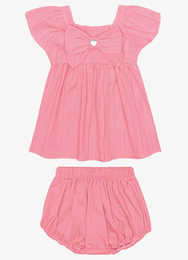 Trick Nick - Conjunto Infantil Bata com Calcinha Rosa