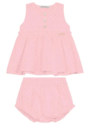 Trick Nick - Conjunto Infantil Bata com Calcinha Rosa - TRICK NICK