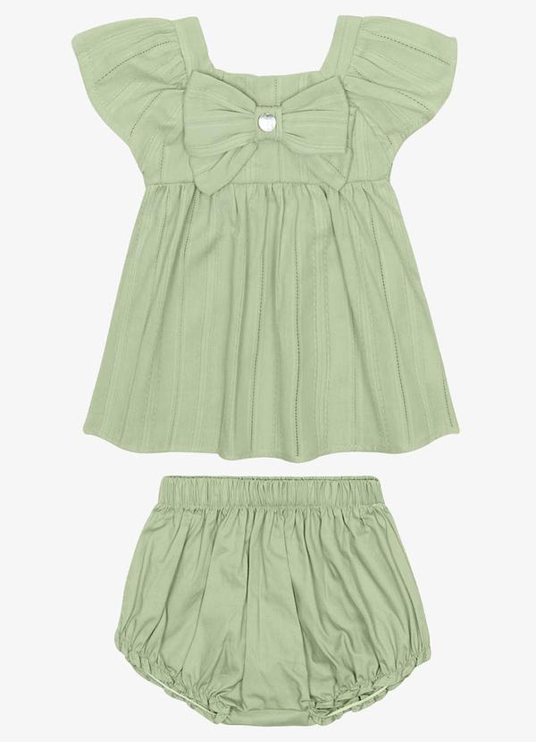 Trick Nick - Conjunto Infantil Bata com Calcinha Verde