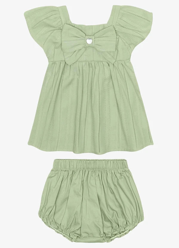 Trick Nick - Conjunto Infantil Bata com Calcinha Verde