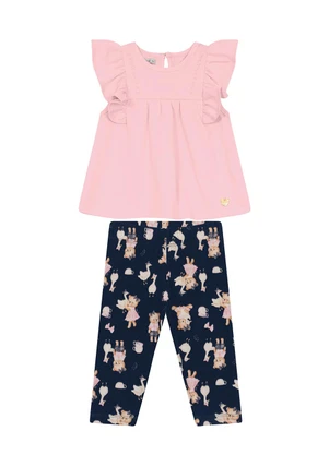 Trick Nick - Conjunto Infantil Bata com Legging Rosa - TRICK NICK