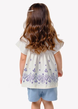 Trick Nick - Conjunto Infantil Bata com Short Bege - TRICK NICK