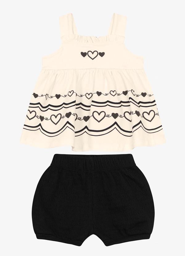 Trick Nick - Conjunto Infantil Bata com Shorts Preto