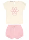 Trick Nick - Conjunto Infantil Bata com Shorts Verde - variação: Rosa