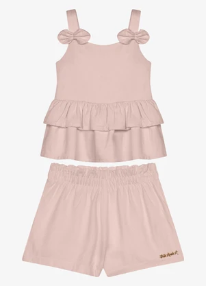 Trick Nick - Conjunto Infantil Bata com Shorts Rosa - TRICK NICK