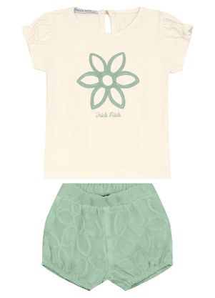 Trick Nick - Conjunto Infantil Bata com Shorts Verde - TRICK NICK