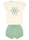 Trick Nick - Conjunto Infantil Bata com Shorts Verde - variação: Verde