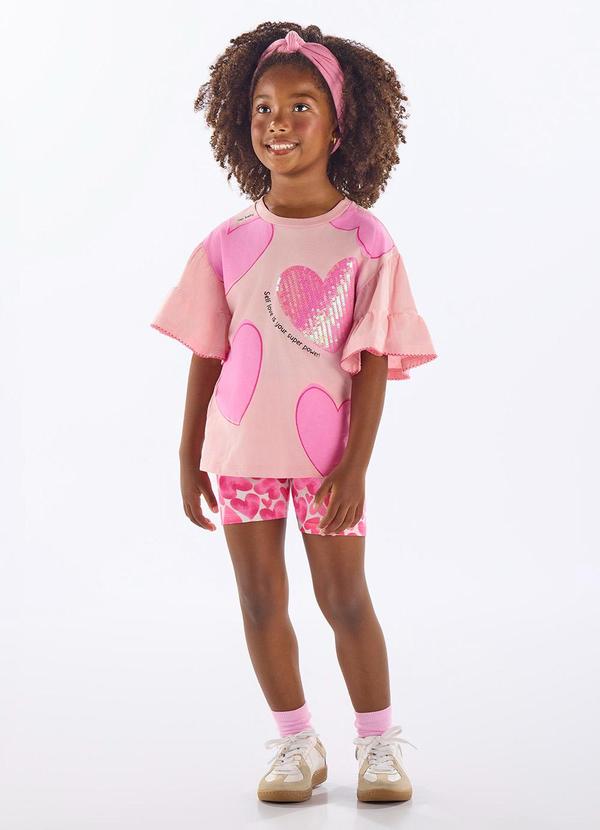 Up Baby - Conjunto Infantil Bata e Ciclista Rosa 1