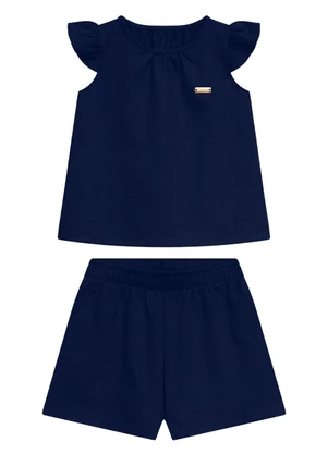 Duduka - Conjunto Infantil Bata e Short Azul - DUDUKA