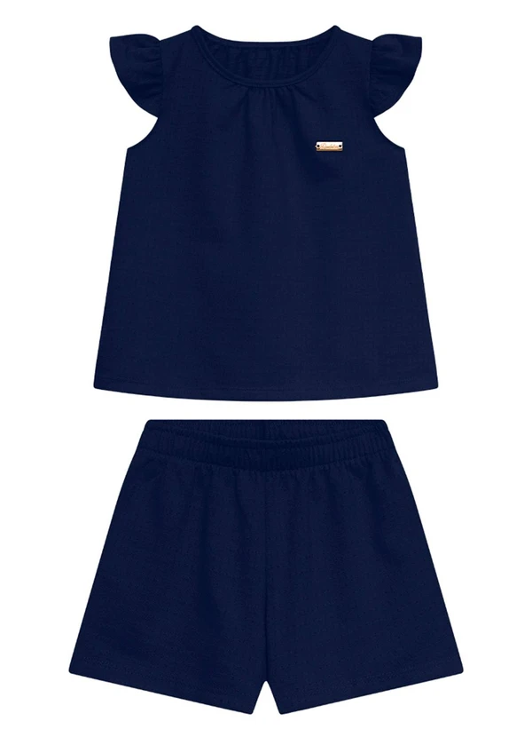 Duduka - Conjunto Infantil Bata e Short  Azul