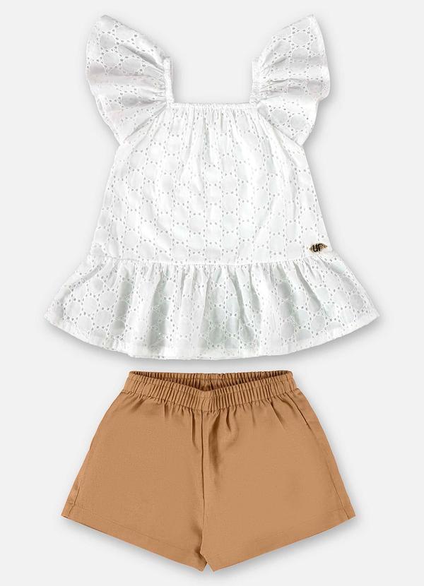 Up Baby - Conjunto Infantil Bata e Short Branco 2