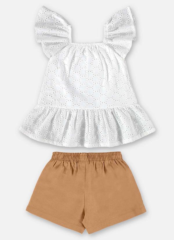Up Baby - Conjunto Infantil Bata e Short Branco 3