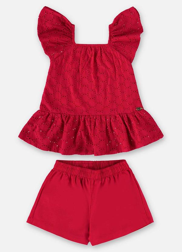 Up Baby - Conjunto Infantil Bata e Short Vermelho 2