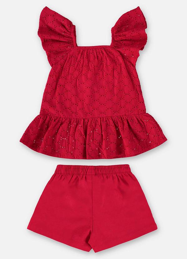 Up Baby - Conjunto Infantil Bata e Short Vermelho 3
