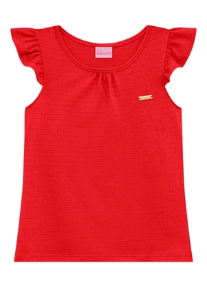 Duduka - Conjunto Infantil Bata e Short  Vermelho - DUDUKA