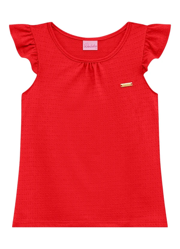 Duduka - Conjunto Infantil Bata e Short Vermelho