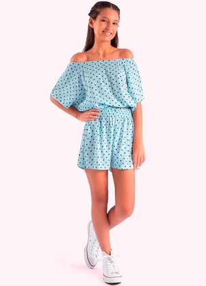 Duduka - Conjunto Infantil Bata e Shorts Azul - DUDUKA