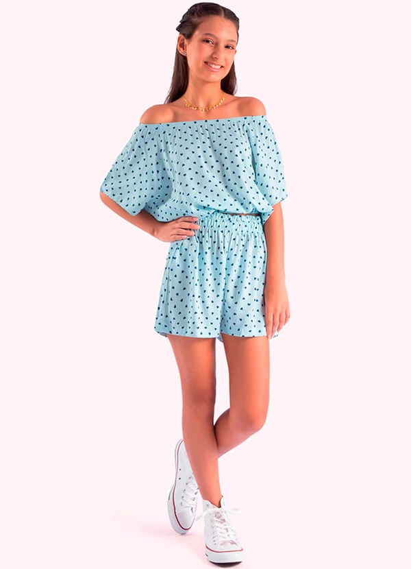 Duduka - Conjunto Infantil Bata e Shorts Azul 2