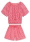 Duduka - Conjunto Infantil Bata e Shorts Rosa - variação: Vermelha