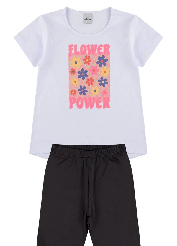 Vida Costeira - Conjunto Infantil Bermuda Ciclista  Branco 2