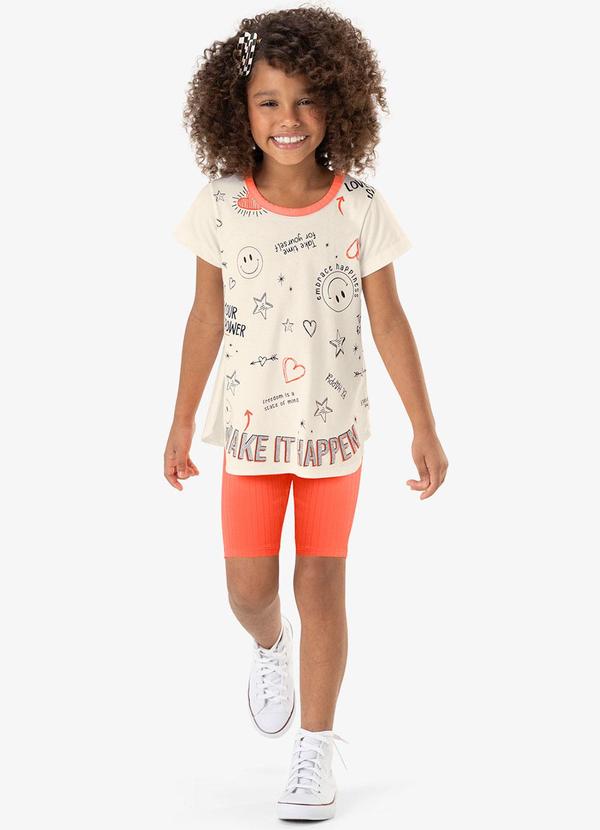 Rovi Kids - Conjunto Infantil Blusa com Bermuda Bege
