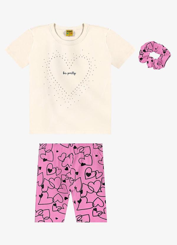 Rovi Kids - Conjunto Infantil Blusa com Ciclista Bege