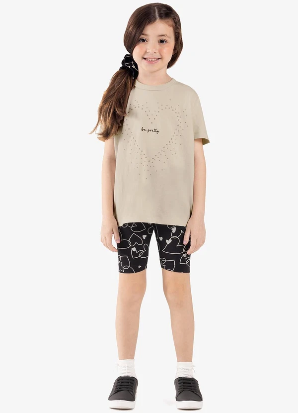 Rovi Kids - Conjunto Infantil Blusa com Ciclista Bege 3