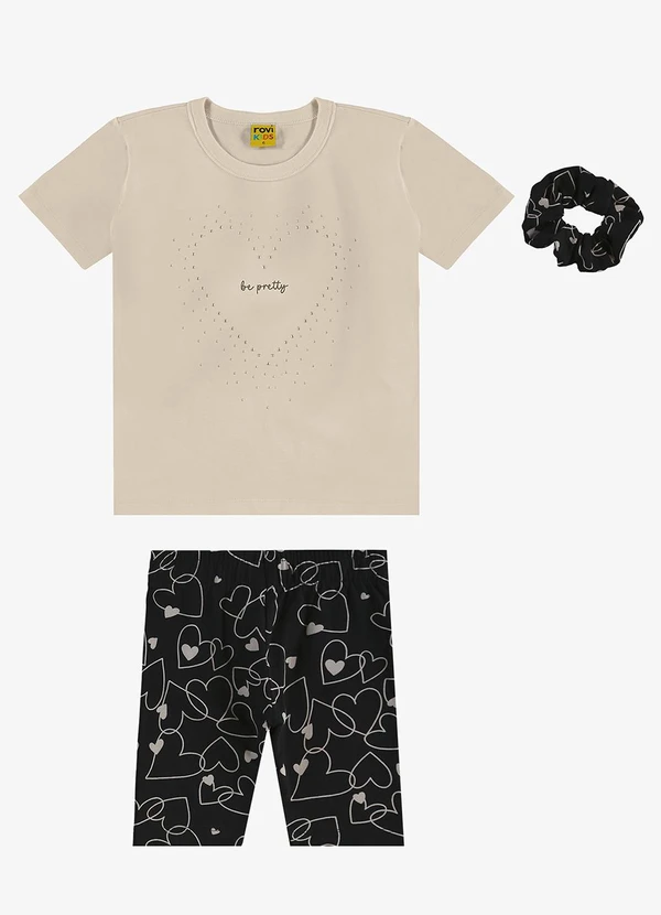 Rovi Kids - Conjunto Infantil Blusa com Ciclista Bege 7