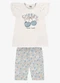 Rovi Kids - Conjunto Infantil Blusa com Ciclista Rosa - variação: Bege