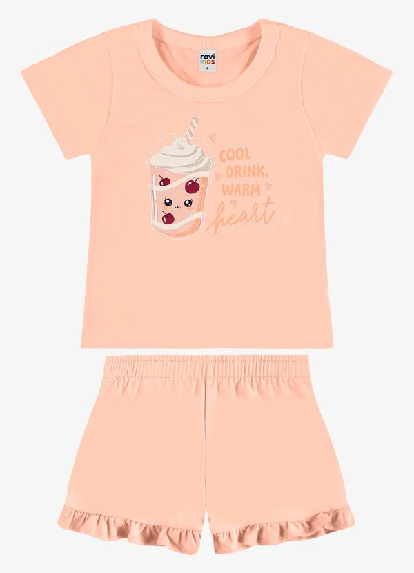 Rovi Kids - Conjunto Infantil Blusa com Ciclista Rosa
