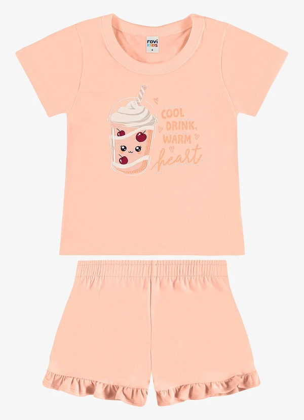Rovi Kids - Conjunto Infantil Blusa com Ciclista Rosa