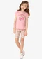 Rovi Kids - Conjunto Infantil Blusa com Ciclista Bege - variação: Rosa