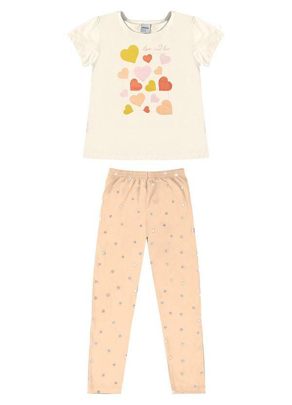 Rovi Kids - Conjunto Infantil Blusa com Legging Bege