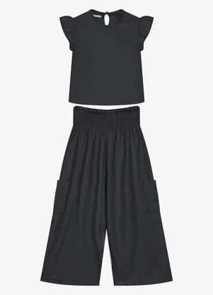 Trick Nick - Conjunto Infantil Blusa com Pantacourt Preto - TRICK NICK