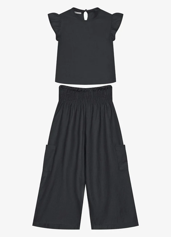 Trick Nick - Conjunto Infantil Blusa com Pantacourt Preto