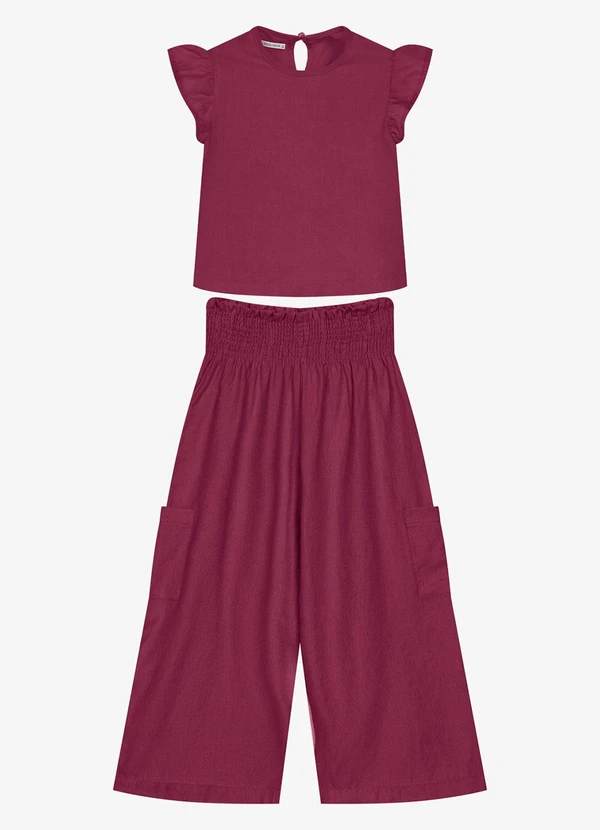 Trick Nick - Conjunto Infantil Blusa com Pantacourt Vermelho